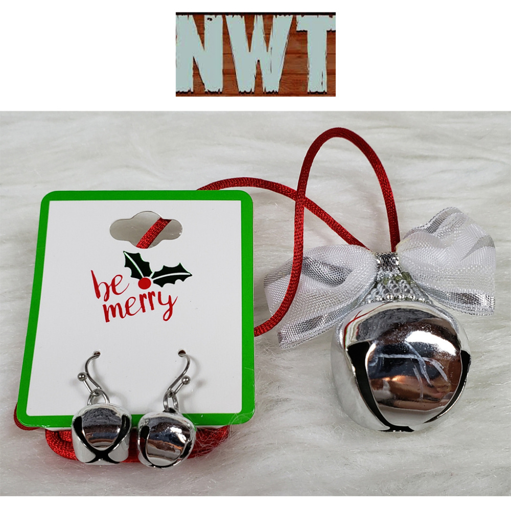 Christmas Bell Earrings & Necklace NWT